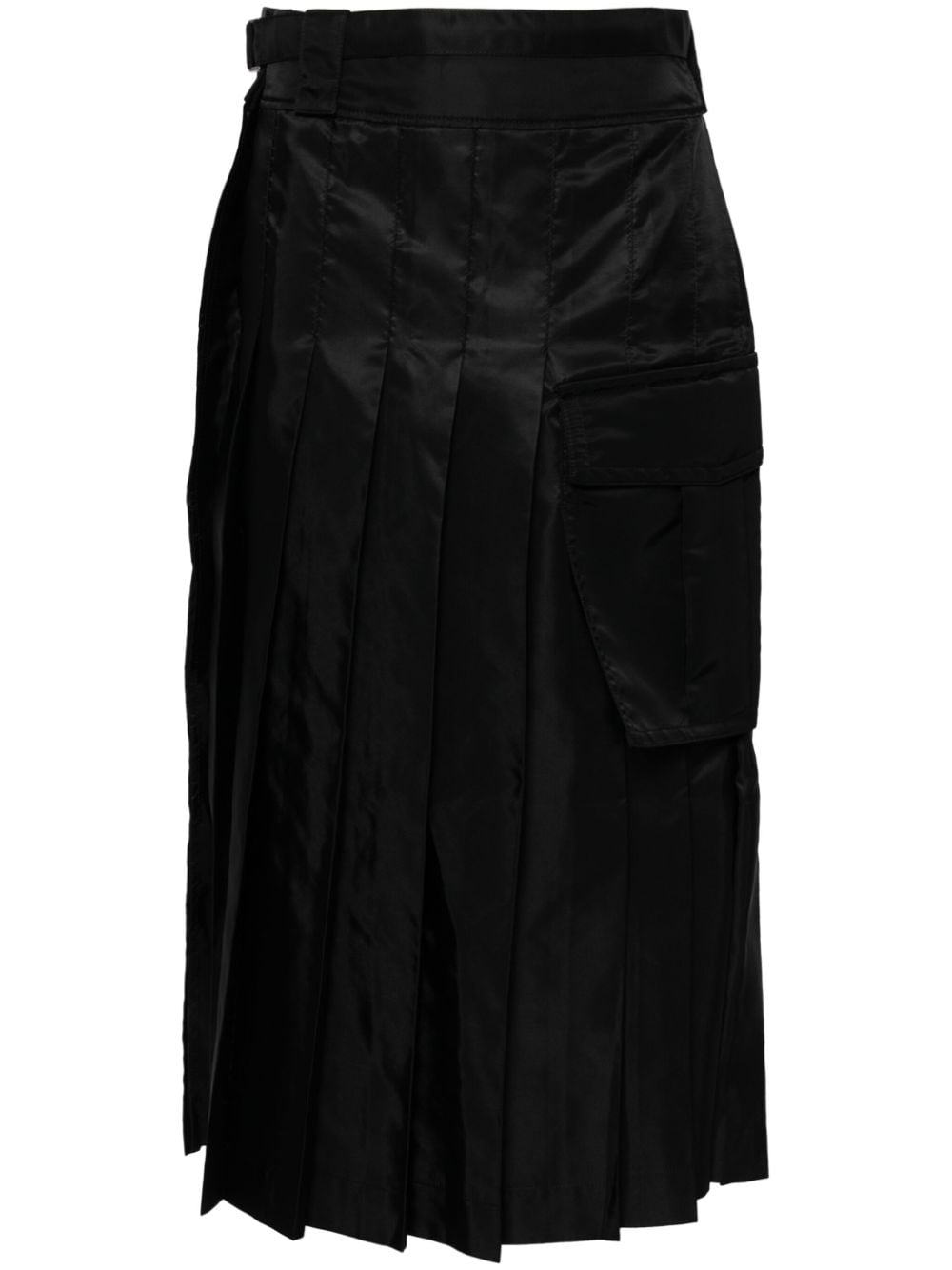 sacai pleated twill midi skirt - Schwarz von sacai