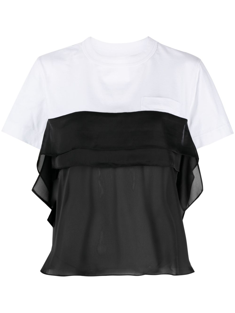 sacai Semi-transparentes T-Shirt - Schwarz von sacai