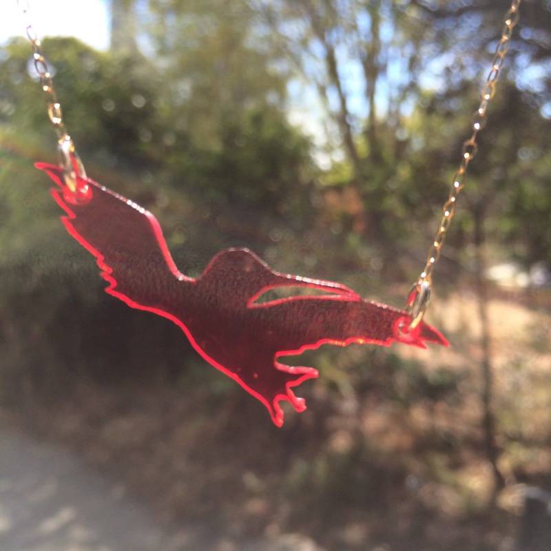 Kolibri-Halskette/Tolle Farbe Schmuck, Schlichtes Design, Licht, Tierfreund Charm Halskette, Durchscheinend Lucite Spaß, Langlebig von sacredlaughter