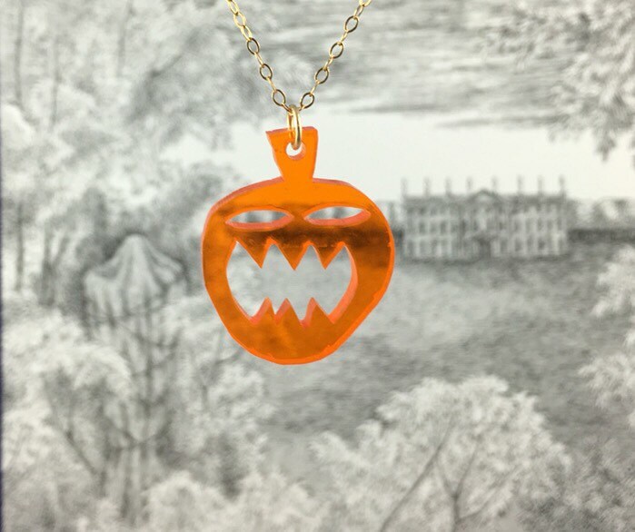 Schreien Kürbis/Tolle Farbe Schmuck, Schlichtes Design, Leicht Zu Tragen, Anhänger Halskette, Durchscheinend Lucite Licht Gewicht von sacredlaughter