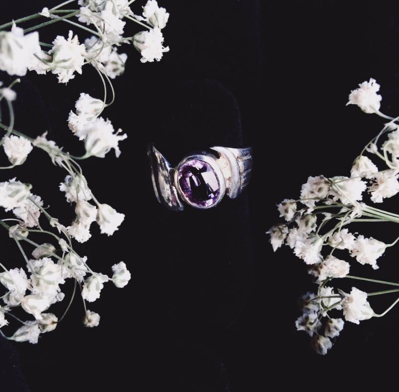 Amethyst Sterling Silber Ring Größe 4 von sacredsterlingrings