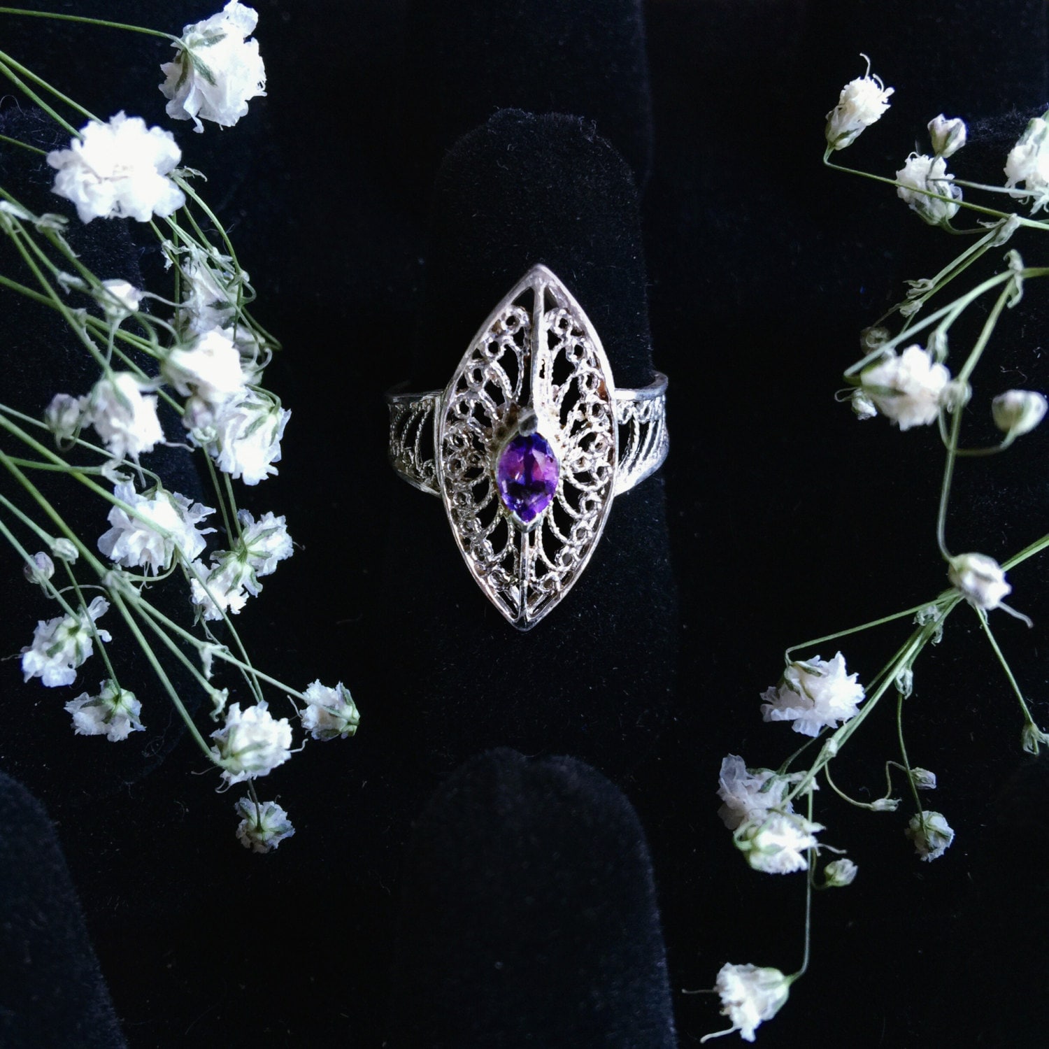 Amethyst Sterling Silber Ring Größe 5 Und 6 von sacredsterlingrings