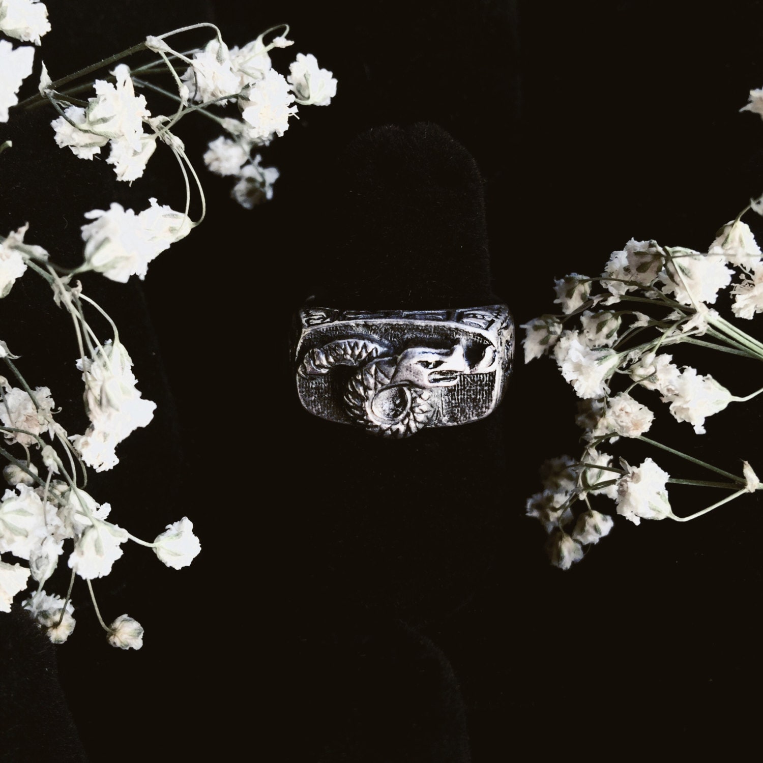 Serpent Sterling Silber Ring Größe 5-6 von sacredsterlingrings