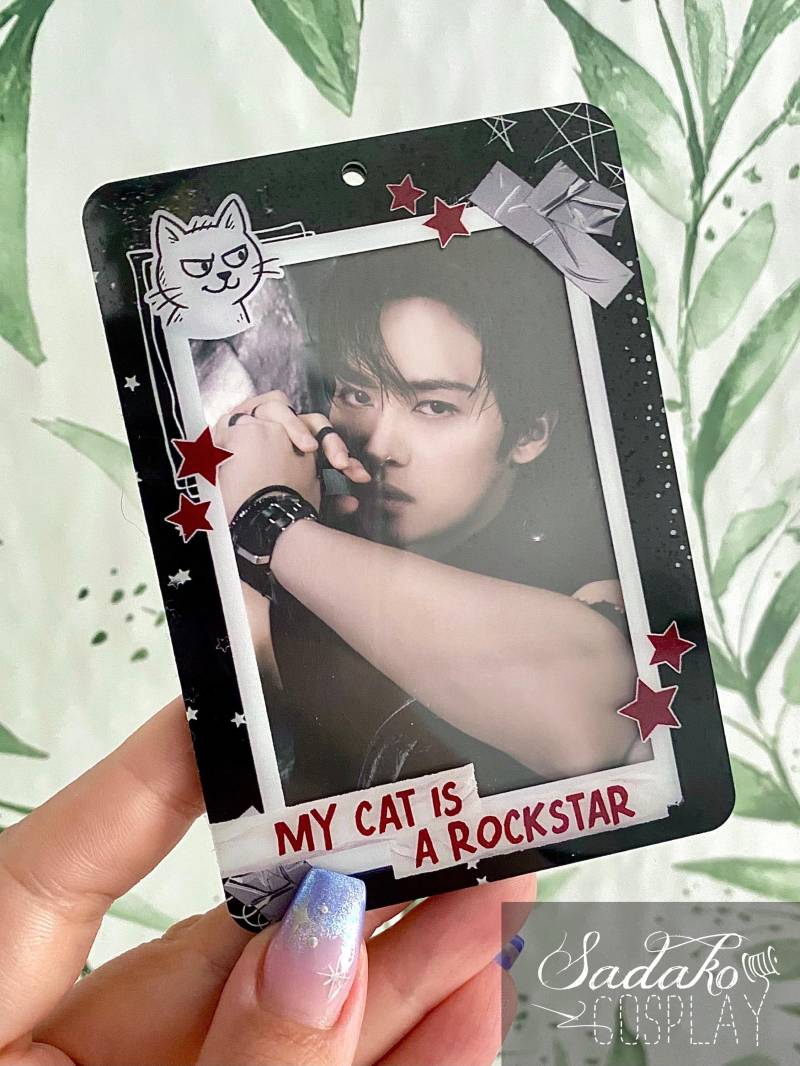My Cat Is A Rockstar Photocard Holder, K-Pop Fotokarten Halter Acryl von sadakocosplay