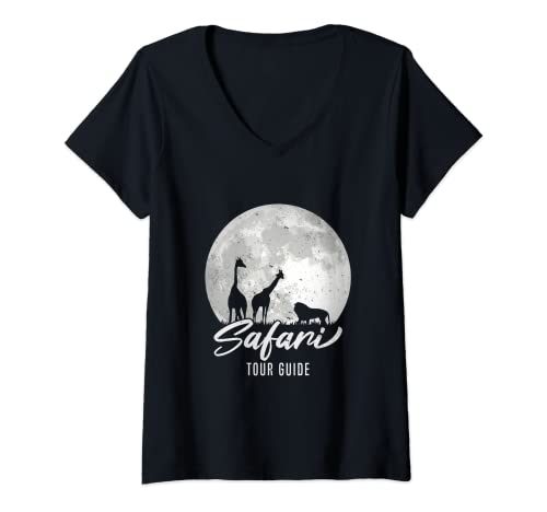 Damen Safari Tour Guide Afrika Kenya Tansania T-Shirt mit V-Ausschnitt Damen Safari Tour Guide Afrika Kenya Tansania T-Shirt mit V-Ausschnitt von safari kleidung afrika safari kostüm