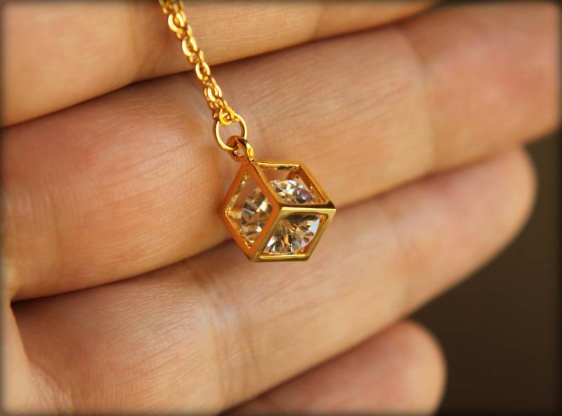 Box Diamant-Halskette in Gold von saffronandsaege