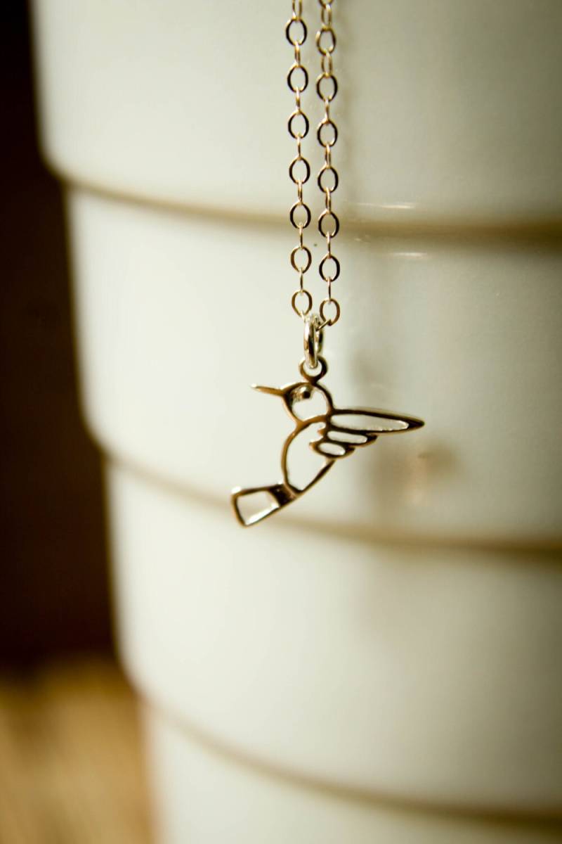 Durchbrochene Hummingbird Halskette Aus Sterlingsilber von saffronandsaege