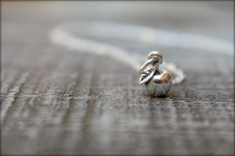 Eine Kleine Apfel-Halskette Aus 925Er Silber von saffronandsaege