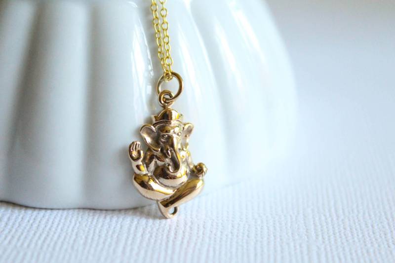 Ganesh-Kette, in Sterling Silber Vergoldete Bronze Und Gold Gefüllt von saffronandsaege