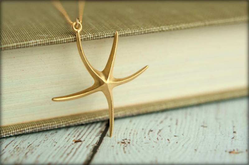 Riesen Starfish-Halskette, in Sterling Silber Und Vermeil Gold-Filled von saffronandsaege