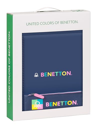 Benetton Cool - Geschenkset, Geschenketui, 3 Stück, Schreibwaren-Set, besonderes Geschenk, 28 x 6 x 35 cm, Marineblau, Marineblau, Estándar, Casual, navy, Estándar, Casual von safta