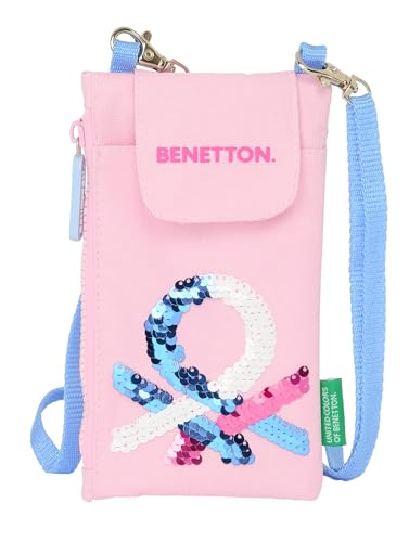 Safta Benetton Pink - Handytasche, Standardportemonnaie, bequem und vielseitig, Qualität und Widerstandsfähigkeit, 19 x 10 cm, Rosa, Rosa, Estándar, Lässig von safta