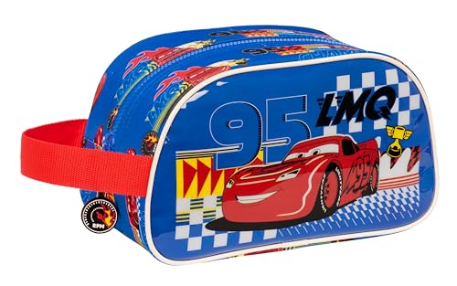 Cars Race Ready Schultasche für Kinder, mittelgroß, mit Griff, Kulturbeutel für Kinder, anpassbar an den Wagen, einfache Reinigung, bequem und vielseitig, Qualität und Widerstandsfähigkeit, 26 x 12 x von safta