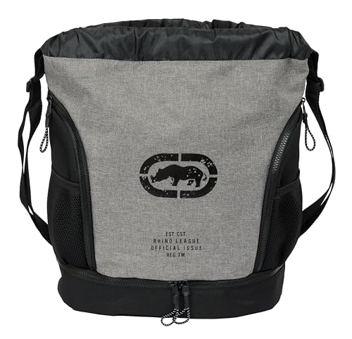 ECKO UNLTD. RHINO Rucksack, Rucksack für Kinder unterschiedlichen Alters, bequem und vielseitig, Qualität und Widerstandsfähigkeit, 34 x 15 x 43 cm, Grau/Schwarz, Grau / Schwarz, Estándar, Casual von safta