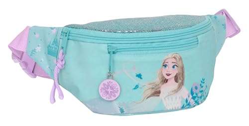 Frozen II Hello Spring Bauchtasche mit Außentasche, ideal für Jugendliche und Kinder unterschiedlichen Alters, bequem und vielseitig, Qualität und Beständigkeit, 23 x 9 x 12 cm, Hellblau, hellblau, von safta