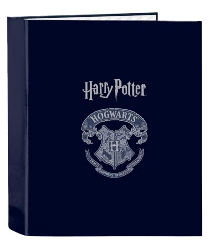 HARRY POTTER CAPTAIN Ringordner mit 4 Ringen, ideal für Kinder verschiedener Altersgruppen, bequem und vielseitig, Qualität und Widerstandsfähigkeit, 27 x 6 x 33 cm, marineblau, M, Lässig von safta
