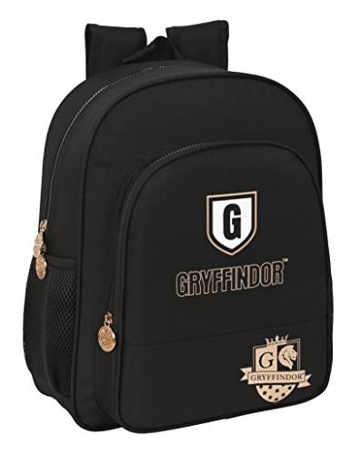 Harry Potter - Schulrucksack für Kinder, anpassbar, ideal für Kinder im Schulalter, bequem und vielseitig, Qualität und Strapazierfähigkeit, 32 x 12 x 38 cm, Schwarz, Schwarz, Estándar, Casual von safta