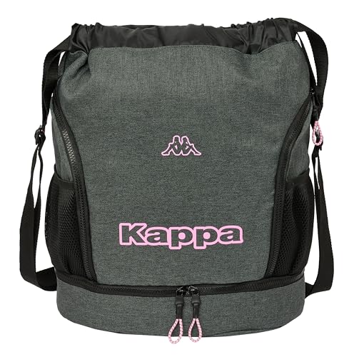 KAPPA SILVER PINK - Rucksack, ideal für Kinder unterschiedlichen Alters, bequem und vielseitig, Qualität und Widerstandsfähigkeit, 34 x 15 x 43 cm, Grau Melange, Grau melange, Estándar, Casual von safta