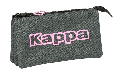 Kappa Silver PINK – Federmäppchen für Kinder, Federmäppchen für Kinder, ideal für Schulkinder, bequem und vielseitig, Qualität und Beständigkeit, 22 x 3 x 12 cm, Grau Melange, Grau Melange, Estándar, von safta