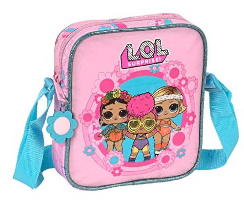 LOL SURPRISE! Glow Girl - kleine Umhängetasche für Kinder, Kindertasche, ideal für Kinder von 5 bis 14 Jahren, bequem und vielseitig, Qualität und Stärke, 16 x 4 x 18 cm, Rosa, Rosa, Estándar, Casual von safta