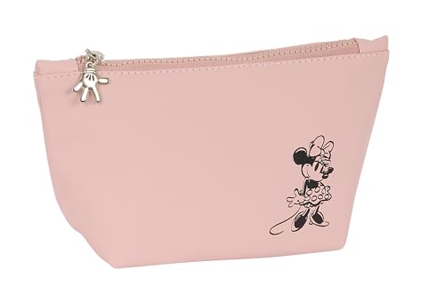 Minnie Teen Misty Rose Schultasche für Kinder mit Make-up-Tasche, Kosmetiktasche, ideal für Verschiedene Altersgruppen, bequem und vielseitig, Qualität und Widerstandsfähigkeit, 23 x 8 x 12 cm, von safta