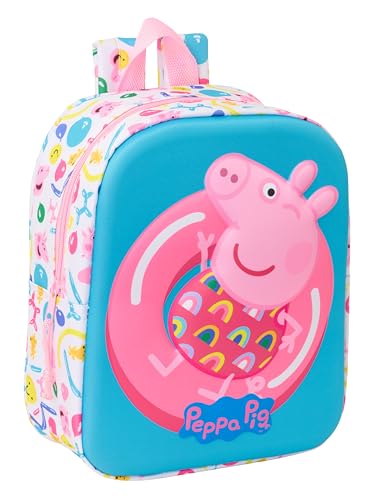 PEPPA PIG 3D Kindergartenrucksack, anpassbar an den Wagen, einfache Reinigung, ideal für Kinder verschiedener Altersgruppen, bequem und vielseitig, Qualität und Widerstandsfähigkeit, 22 x 10 x 27 cm PEPPA PIG 3D Kindergartenrucksack, anpassbar an den Wagen, einfache Reinigung, ideal für Kinder verschiedener Altersgruppen, bequem und vielseitig, Qualität und Widerstandsfähigkeit, 22 x 10 x 27 cm von safta