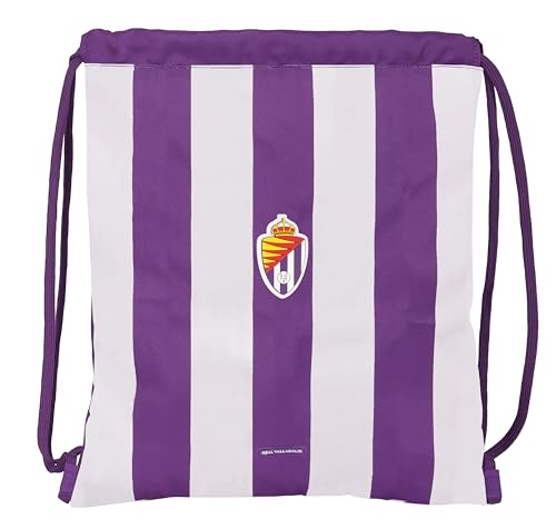 Real Valladolid Großer flacher Rucksack, ideal für Kinder unterschiedlichen Alters, bequem und vielseitig, Qualität und Widerstandsfähigkeit, 35 x 40 cm, Violett, dunkelviolett, Estándar, Casual von safta