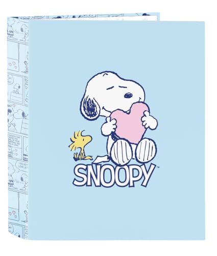 SNOOPY LOVE Ringbuch mit 4 Ringen, ideal für Kinder verschiedener Altersgruppen, bequem und vielseitig, Qualität und Widerstandsfähigkeit, 27 x 6 x 33 cm, hellblau, M, Casual SNOOPY LOVE Ringbuch mit 4 Ringen, ideal für Kinder verschiedener Altersgruppen, bequem und vielseitig, Qualität und Widerstandsfähigkeit, 27 x 6 x 33 cm, hellblau, M, Casual von safta