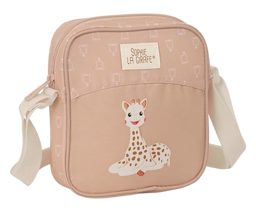 SOPHIE LA GIRAFE Cookie Kleine Umhängetasche für Kinder, ideal für Kinder von 5 bis 14 Jahren, bequem und vielseitig, Qualität und Widerstandsfähigkeit, 16 x 4 x 18 cm, Beige, beige, Estándar, Casual von safta