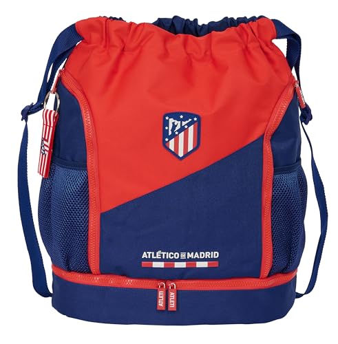 Safta ATLETICO DE MADRID Rucksack, Rucksack, ideal für Kinder unterschiedlichen Alters, bequem und vielseitig, Qualität und Widerstandsfähigkeit, 34 x 15 x 43 cm, Rot/Blau, Rot/Blau, Estándar, Casual von safta