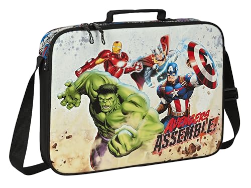 Safta M385, Avengers Forever Schultasche, Aktentasche, Umhängetasche, bequem und vielseitig, Qualität und Widerstandsfähigkeit, 38 x 6 x 28 cm, mehrfarbig Unisex Kinder, Standard, bunt, Estándar von safta