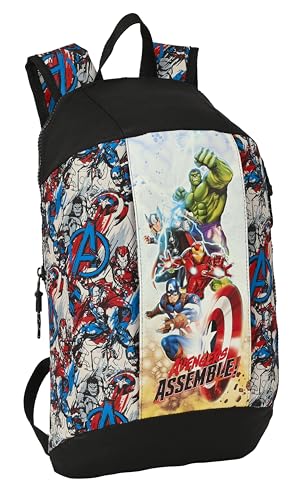 Safta AVENGERS FOREVER Mini-Rucksack für den täglichen Gebrauch, ideal für Kinder unterschiedlichen Alters, bequem und vielseitig, Qualität und Widerstandsfähigkeit, 22 x 10 x 39 cm, mehrfarbig, bunt, von safta