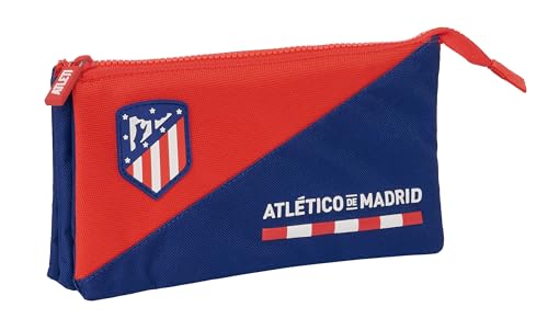 Safta Atletico DE Madrid – Federmäppchen für Kinder, Federmäppchen für Kinder, ideal für Schulkinder, bequem und vielseitig, Qualität und Widerstandsfähigkeit, 22 x 3 x 12 cm, Rot/Blau, Rot/Blau, von safta