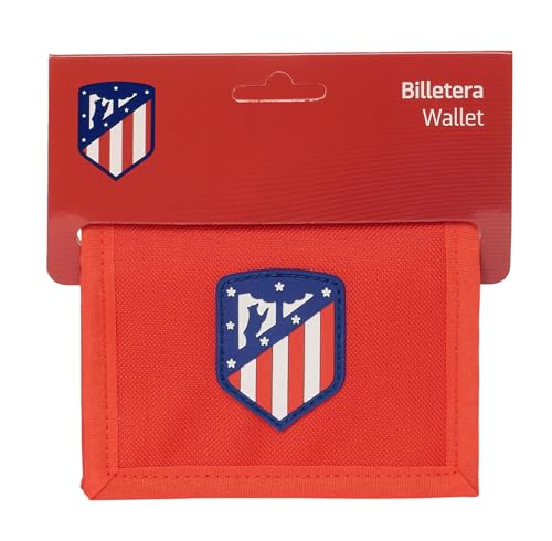 Safta Atletico DE Madrid - Geldbörse mit Kopfteil, Geldbörse, Geldbörse, bequem und vielseitig, Qualität und Widerstandsfähigkeit, 12,5 x 9,5 cm, Rot/Blau, Rot/Blau, Estándar, Casual von safta