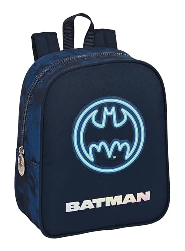 Safta BATMAN LEGENDARY Kinderrucksack, Kinderrucksack, Schulrucksack, anpassbar an den Kinderwagen, ideal für Kindergarten, bequem und vielseitig, Qualität und Widerstandsfähigkeit, 22 x 10 x 27 cm, von safta