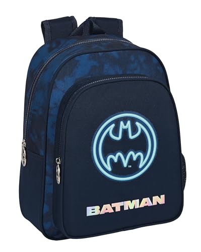 Safta BATMAN LEGENDARY Schulrucksack für Kinder, ideal für Kinder unterschiedlichen Alters, bequem und vielseitig, Qualität und Widerstandsfähigkeit, 27 x 10 x 33 cm, Marineblau, marineblau, Estándar, von safta