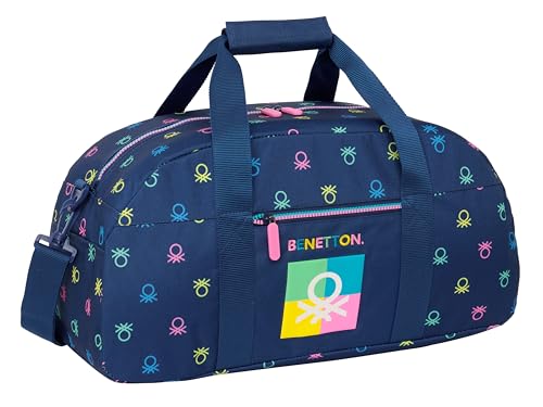 Safta BENETTON COOL Sporttasche, Rucksack, Ideal für Kinder unterschiedlichen Alters, bequem und vielseitig, Qualität und Widerstandsfähigkeit, 50 x 26 x 20 cm, Marineblau, marineblau, Estándar, von safta