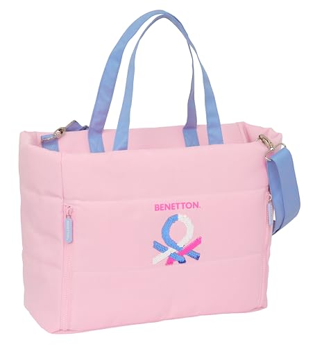 Safta BENETTON PINK Laptoptasche mit Tasche, Rucksack, ideal für Kinder unterschiedlichen Alters, bequem und vielseitig, Qualität und Stärke, 54 x 17 x 31 cm, Rosa, Rosa, Estándar, Casual von safta