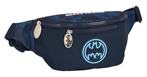 Safta Batman Legendary Bauchtasche mit Außentasche, ideal für Jugendliche und Kinder unterschiedlichen Alters, bequem und vielseitig, Qualität und Widerstandsfähigkeit, 23 x 9 x 12 cm, Marineblau, von safta