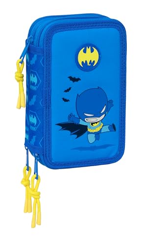 safta Batman Schulmäppchen mit 37 Utensilien, Federmäppchen für Kinder, ideal für Kinder von 5 bis 14 Jahren, bequem und vielseitig, Qualität und Widerstandsfähigkeit, 12,5 x 5,5 x 19,5 cm, blau, M safta Batman Schulmäppchen mit 37 Utensilien, Federmäppchen für Kinder, ideal für Kinder von 5 bis 14 Jahren, bequem und vielseitig, Qualität und Widerstandsfähigkeit, 12,5 x 5,5 x 19,5 cm, blau, M von safta