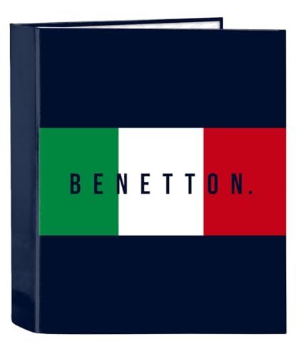 Safta Benetton Flag - Ringordner mit 4 Ringen, ideal für Kinder verschiedener Altersgruppen, bequem und vielseitig, Qualität und Widerstandsfähigkeit, 27 x 6 x 33 cm, marineblau, M, Lässig Safta Benetton Flag - Ringordner mit 4 Ringen, ideal für Kinder verschiedener Altersgruppen, bequem und vielseitig, Qualität und Widerstandsfähigkeit, 27 x 6 x 33 cm, marineblau, M, Lässig von safta