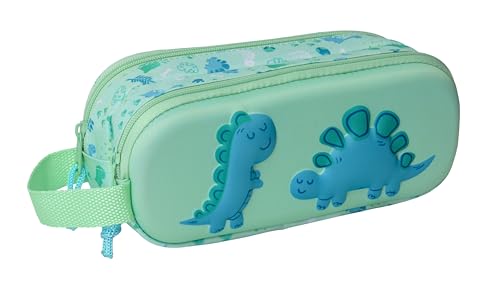 Safta DINO 3D-Doppelmäppchen, 3D-Federmäppchen, für Kinder, ideal für Kinder im Schulalter, bequem und vielseitig, Qualität und Widerstandsfähigkeit, 21 x 6 x 8 cm, Minzgrün, M, Casual Safta DINO 3D-Doppelmäppchen, 3D-Federmäppchen, für Kinder, ideal für Kinder im Schulalter, bequem und vielseitig, Qualität und Widerstandsfähigkeit, 21 x 6 x 8 cm, Minzgrün, M, Casual von safta