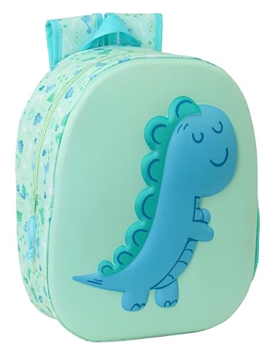 safta DINO 3D-Schulrucksack mit 3D-Design, anpassbar an den Wagen, ideal für Kinder verschiedener Altersgruppen, bequem und vielseitig, Qualität und Widerstandsfähigkeit, 27 x 10 x 33 cm, Minzgrün, M safta DINO 3D-Schulrucksack mit 3D-Design, anpassbar an den Wagen, ideal für Kinder verschiedener Altersgruppen, bequem und vielseitig, Qualität und Widerstandsfähigkeit, 27 x 10 x 33 cm, Minzgrün, M von safta