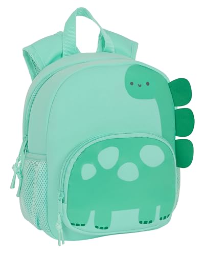 Safta DINOSAURIO Neopren-Rucksack, Kinderrucksack, ideal für Kinder unterschiedlichen Alters, bequem und vielseitig, 20 x 9 x 25 cm, Grün, grün, Estándar, Casual von safta