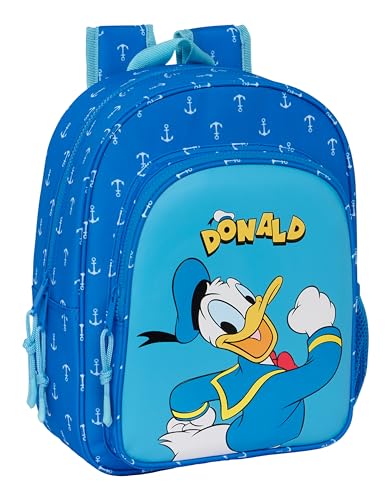 Safta DONALD INFANTIL - Animierter Schulrucksack für Kinder, Kinderrucksack, anpassbar an den Kinderwagen, ideal für Kinder im Schulalter, vielseitig einsetzbar, Qualität und Stärke, 26 x 11 x 34 cm, von safta