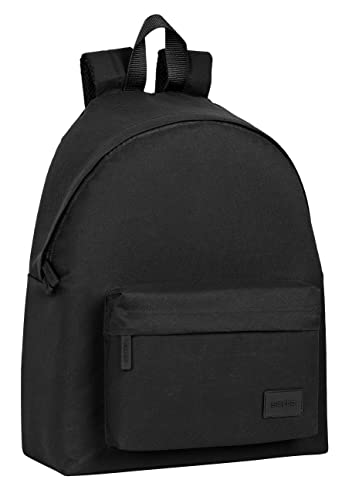 Safta - Daypack für Kinder, Rucksack, Qualität und maximale Widerstandsfähigkeit, bequem und vielseitig, 33 x 15 x 42 cm, Schwarz, Schwarz, Estándar, Casual von safta