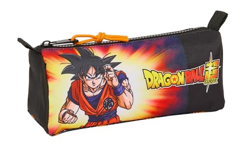 Safta Dragon Ball Federmäppchen mit Reißverschluss und Fach, Federmäppchen für Kinder, ideal für Schulkinder, bequem und vielseitig, Qualität und Widerstandsfähigkeit, 21 x 7 x 8 cm, Schwarz, Schwarz von safta