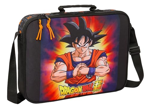 Safta Dragonball Schultasche, Aktentasche, Umhängetasche, bequem und vielseitig, Qualität und Widerstandsfähigkeit, 38 x 6 x 28 cm, Schwarz, Schwarz, Estándar, Casual von safta