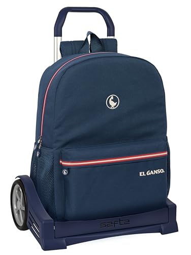 Safta El GANSO CLASSIC Rucksack, ergonomischer Rücken, mit Trolley Evolution, ideal für Kinder unterschiedlichen Alters, bequem und vielseitig, Qualität und Widerstandsfähigkeit, 32 x 14 x 43 cm, von safta