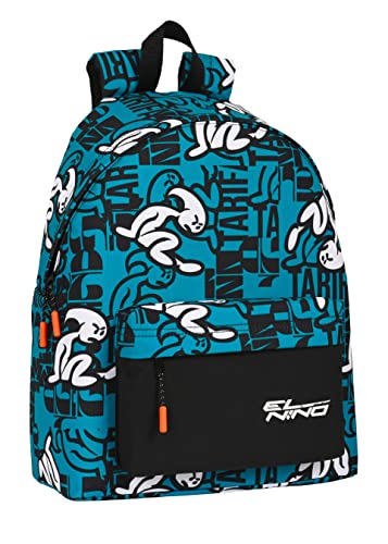 Safta El Kinder Ocean - Daypack für Kinder, hohe Qualität, maximale Widerstandsfähigkeit, bequem und vielseitig, 33 x 15 x 42 cm, Blau und Schwarz, Blau/Schwarz, Estándar, Casual von safta